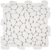 White Sliced Reconstituted Pebble Interlocking Mosaic | Diversity Kitchen Bath & Tile