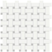 White w/Loft Grey Matte Basketweave Mosaic | Diversity Kitchen Bath & Tile