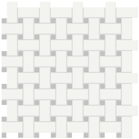 White w/Loft Grey Matte Basketweave Mosaic | Diversity Kitchen Bath & Tile
