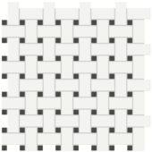 White w/Retro Black Matte Basketweave Mosaic | Diversity Kitchen Bath & Tile