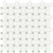 White w/Soft Sage Matte Basketweave Mosaic | Diversity Kitchen Bath & Tile
