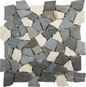 White/Grey/Black Opus Interlocking Mosaic | Diversity Kitchen Bath & Tile