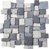 White/L.grey/D.grey Cubic Marble Opus Interlocking Mosaic | Diversity Kitchen Bath & Tile