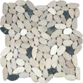 White/Pink/Beige/Black Sliced Matte Pebble Interlocking Mosaic | Diversity Kitchen Bath & Tile