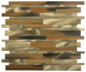 Wood / Gold Aluminum Baguette Interlocking Mosaic | Diversity Kitchen Bath & Tile