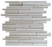 Wood Look Glass Baguette Light Grey Interlocking Mosaic | Diversity Kitchen Bath & Tile