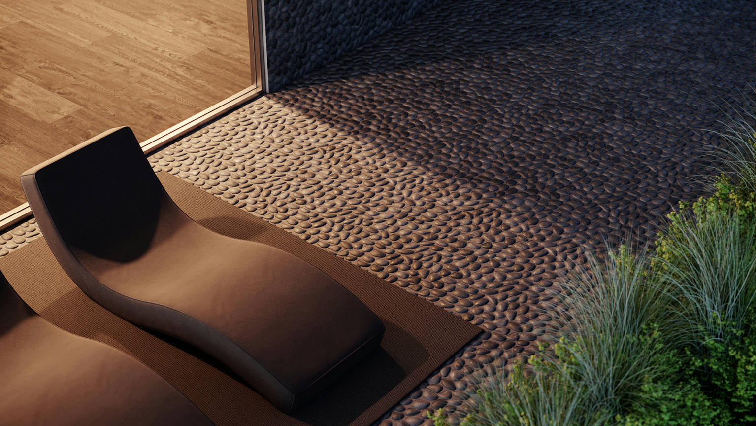 Zen Tahitian Black Sand Natural Pebble Matte Mosaic 2  | Diversity Kitchen Bath & Tile