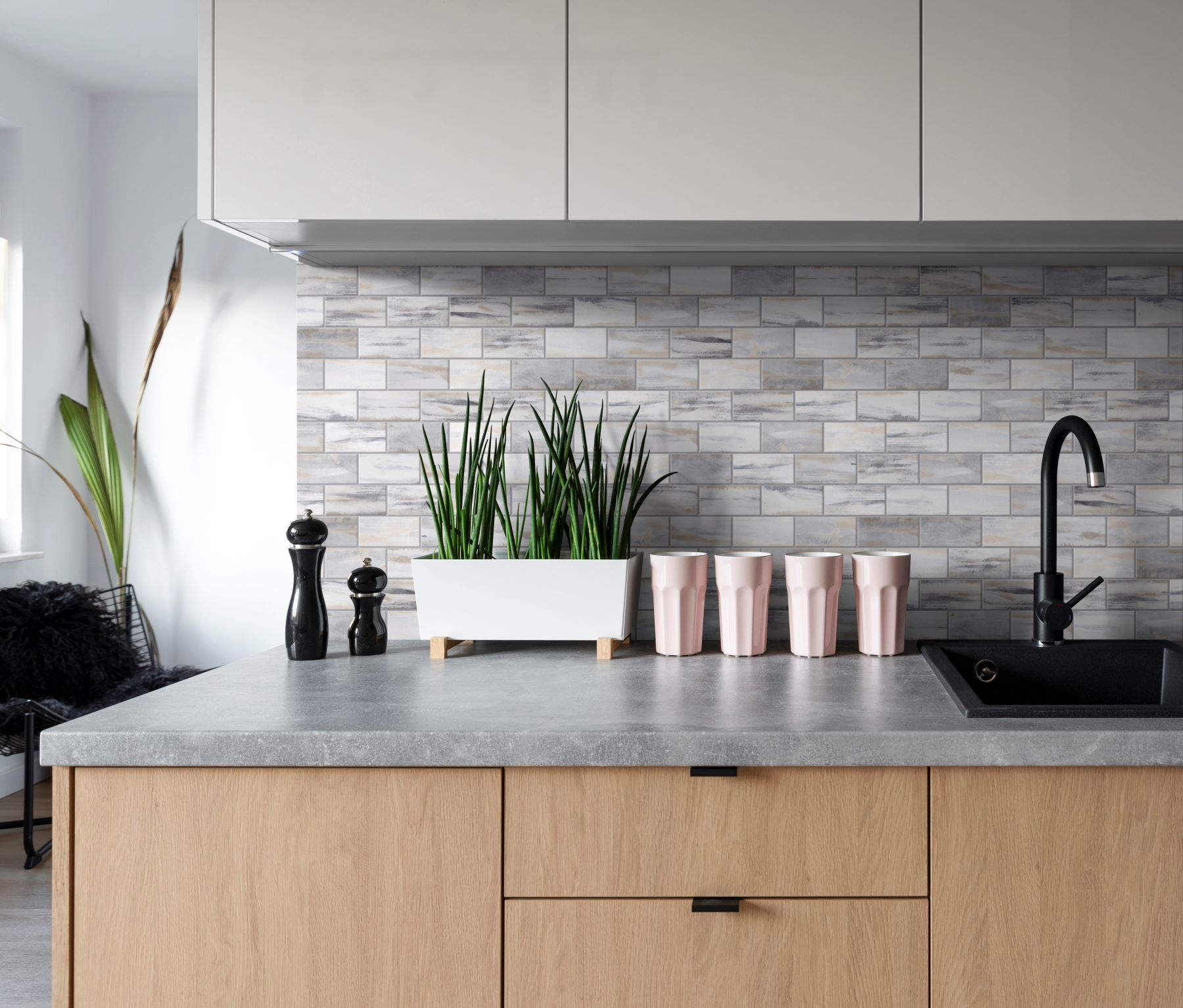 2"x4" Glazed Ceramic Grey Beige Mix Rough Surface Mosaic | Diversity Kitchen Bath & Tile