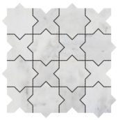 3"x3" Cross & Star White Grey Marble | Diversity Kitchen Bath & Tile