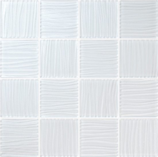 3"x3" White Glass Mosaic