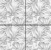 6"x6" Grey Palm Leaf Printed White Marble | Diversity Kitchen Bath & Tile