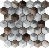 Aluminum Hexagon 19 Brown Mosaic | Diversity Kitchen Bath & Tile