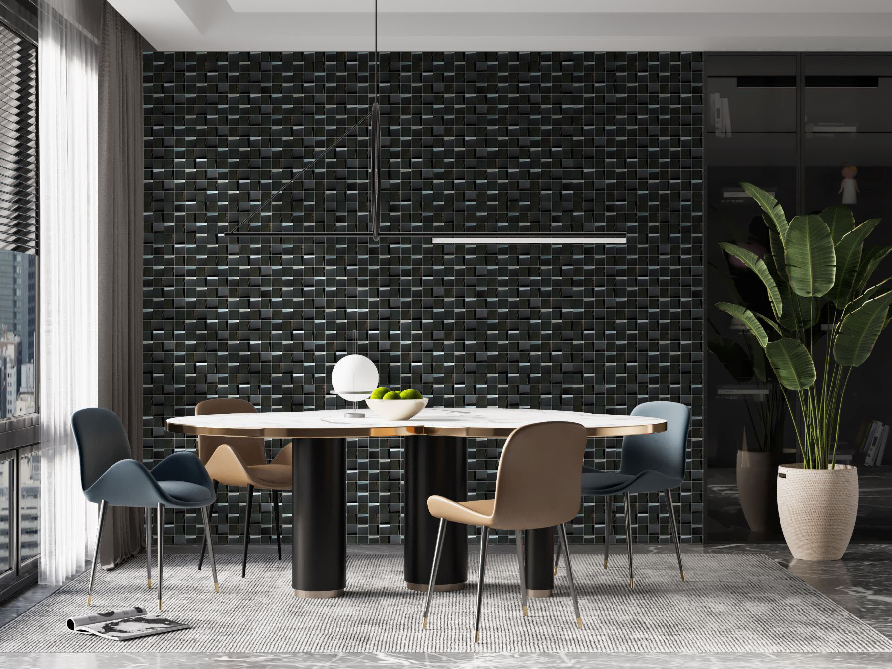 Black 3D Metal Mix Finish 2 | Diversity Kitchen Bath & Tile
