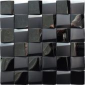 Black 3D Metal Mix Finish 2"x2" 11.5"x11.5" | Diversity Kitchen Bath & Tile