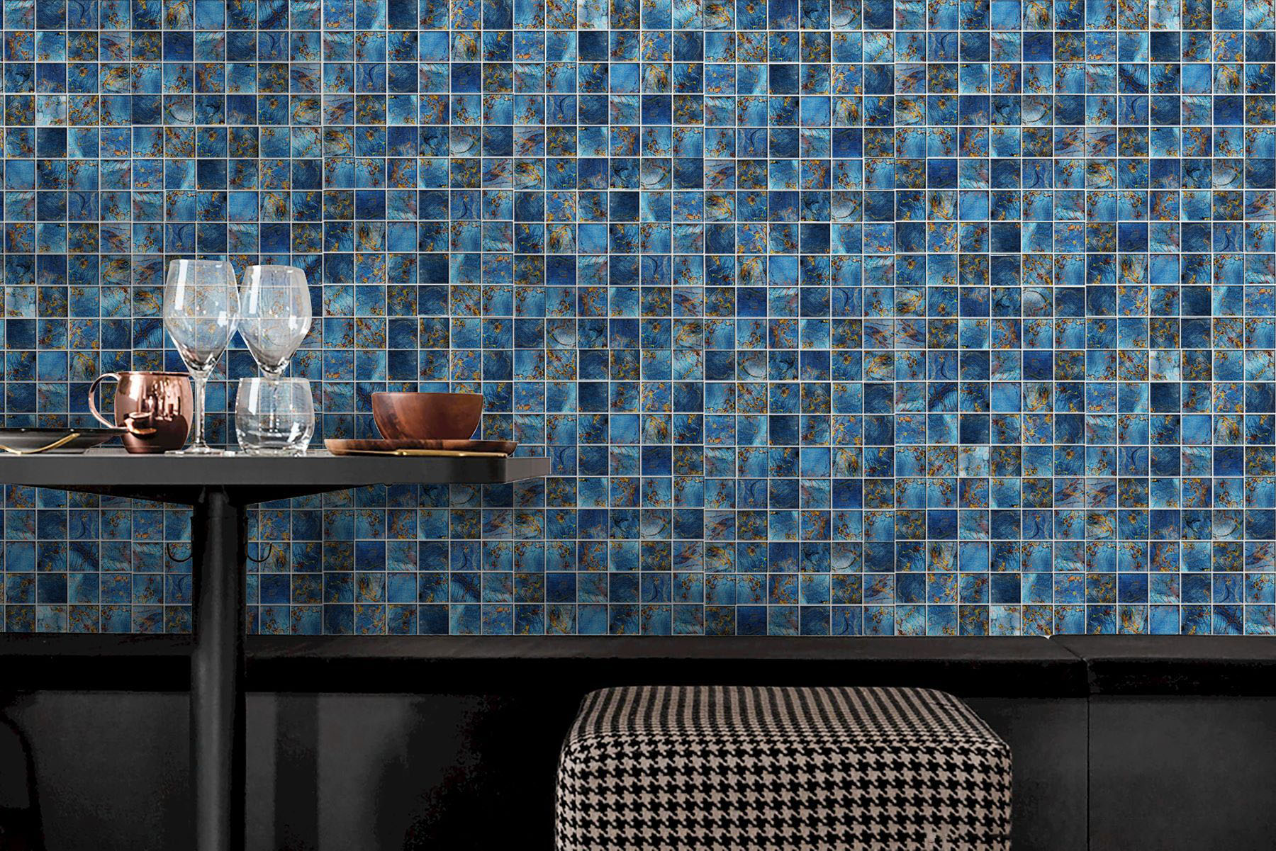 Blue Aluminum 2"x2" Mix Mosaic | Diversity Kitchen Bath & Tile