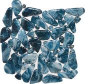 Glass Pebble Blue Marble Pattern Mix Mosaic 11.4"x11.4" | Diversity Kitchen Bath & Tile