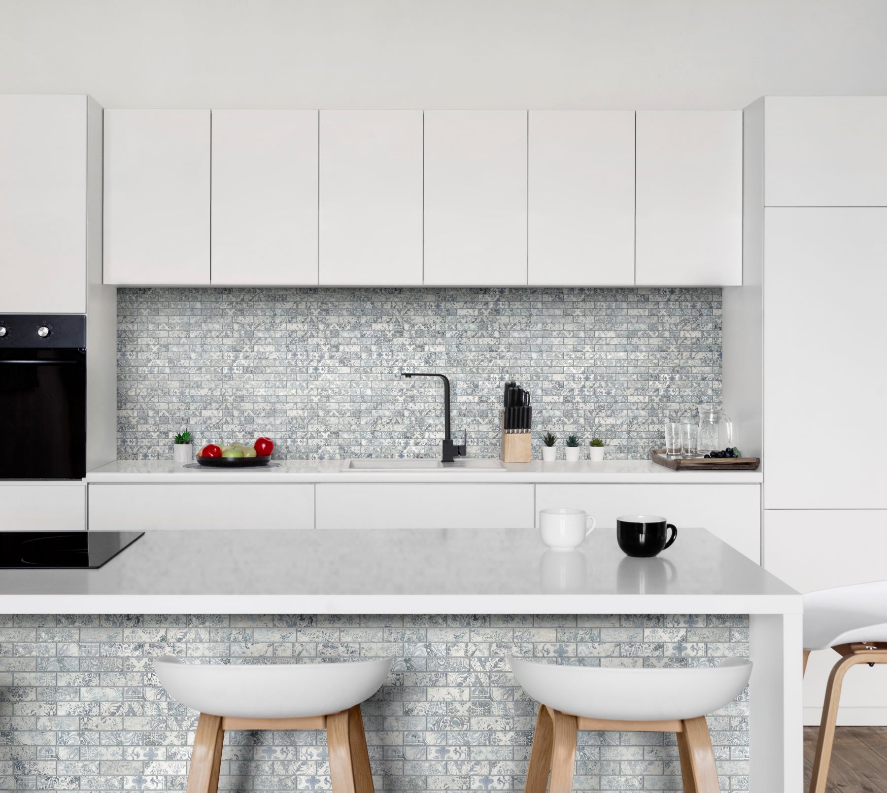 Grey Mix Pattern Deco Brick Matte Glazed Porcelain 1 | Diversity Kitchen Bath & Tile