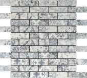 Grey Mix Pattern Deco Brick Matte Glazed Porcelain 1"x3" Mosaic | Diversity Kitchen Bath & Tile