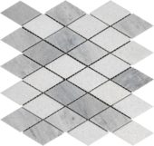 Grey White Multicolor Marble Diamond Honed 11.4"x11.3" | Diversity Kitchen Bath & Tile