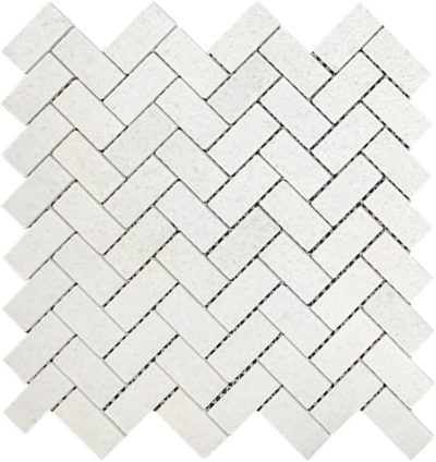 Herringbone Crystal White Marble Polished 1″x2″