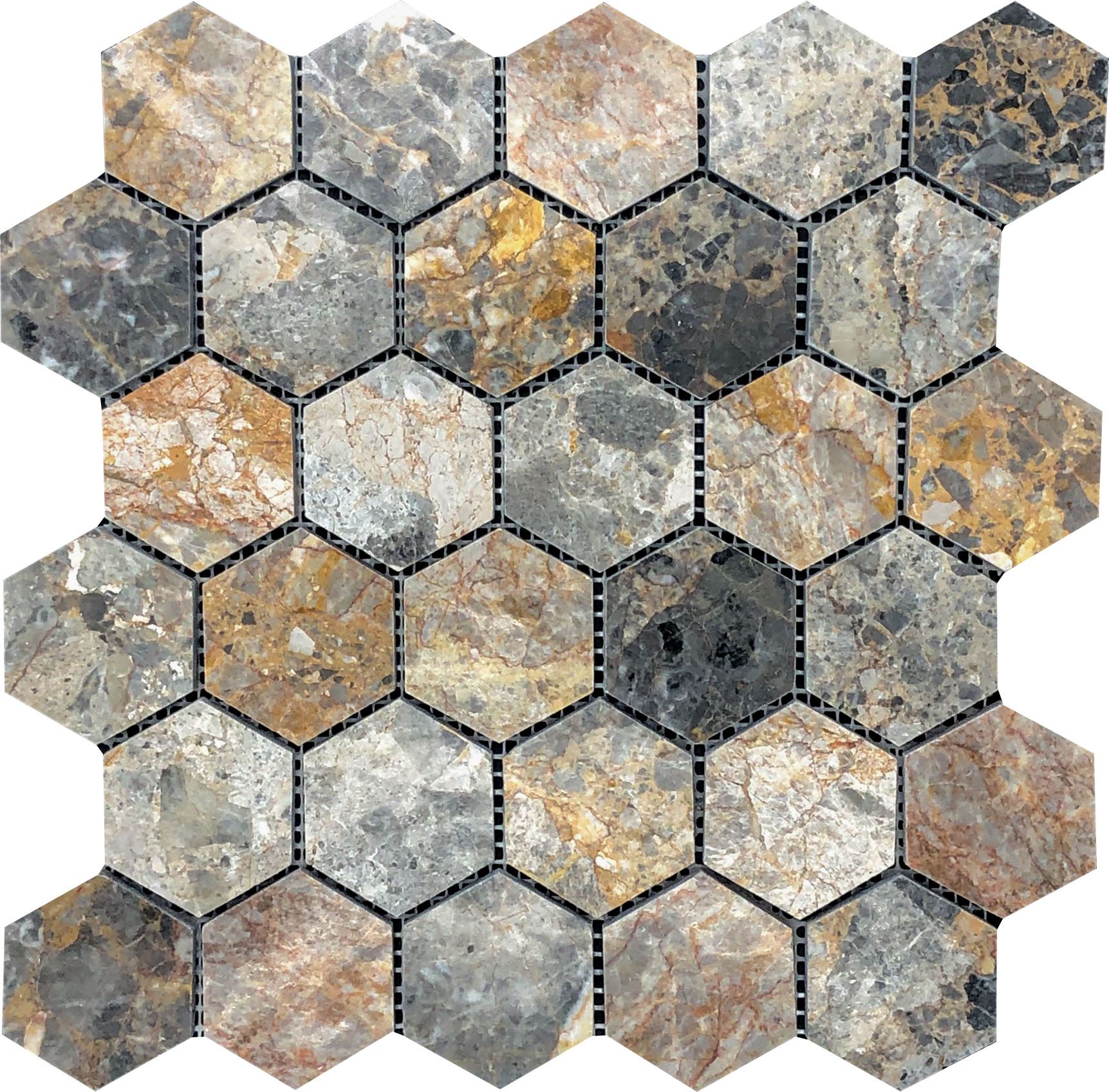 Hexagon Royal Vein Mosaic | Diversity Kitchen Bath & Tile