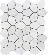 Irregular Hexagon White Grey Marble | Diversity Kitchen Bath & Tile