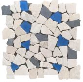 Mini Opus Beige Grey Marble Mix & Blue Glass | Diversity Kitchen Bath & Tile