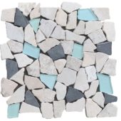 Mini Opus Beige Grey Marble Mix & Green Glass | Diversity Kitchen Bath & Tile