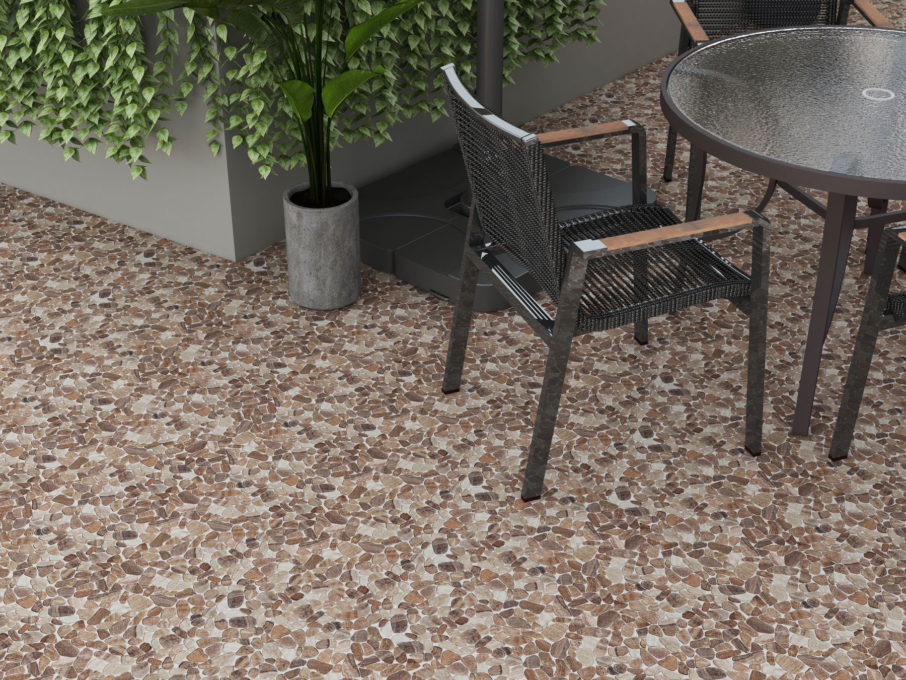 Mini Opus Matte Beige Brown Marble Stone Interlocking  | Diversity Kitchen Bath & Tile