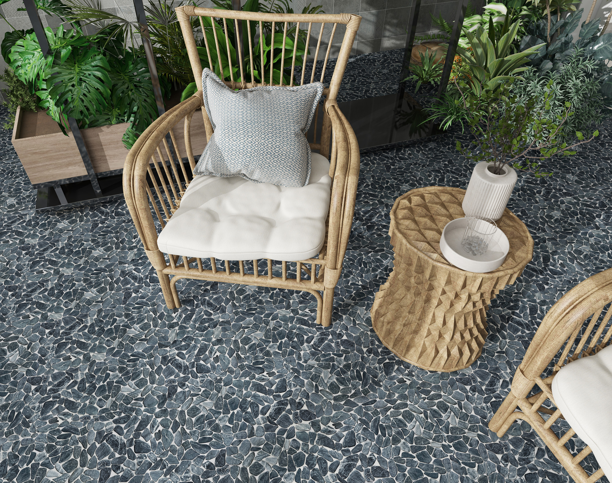 Mini Opus Matte Grey Mix Marble Stone Interlocking | Diversity Kitchen Bath & Tile