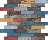 Multicolor Wood 1.1"x4" Glazed Ceramic Mosaic | Diversity Kitchen Bath & Tile