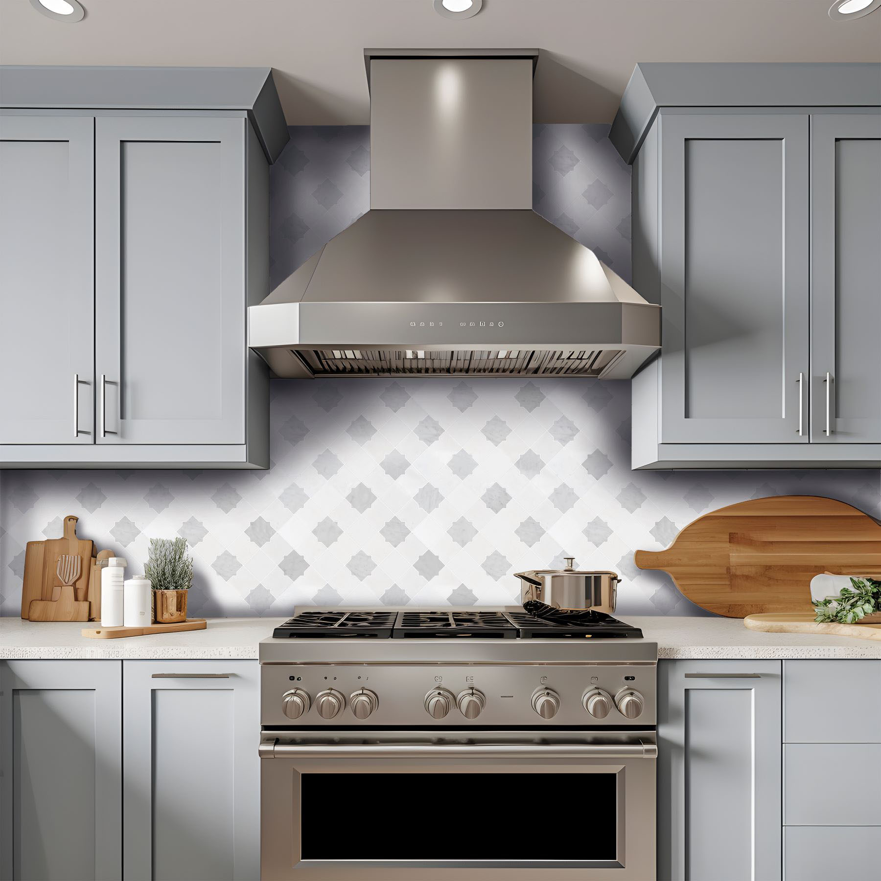 Star & Square White & Grey Mix Marble 2 | Diversity Kitchen Bath & Tile