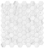 Bianco Venatino 1.25 Polished Hexagon Mosaic | Diversity Kitchen Bath & Tile