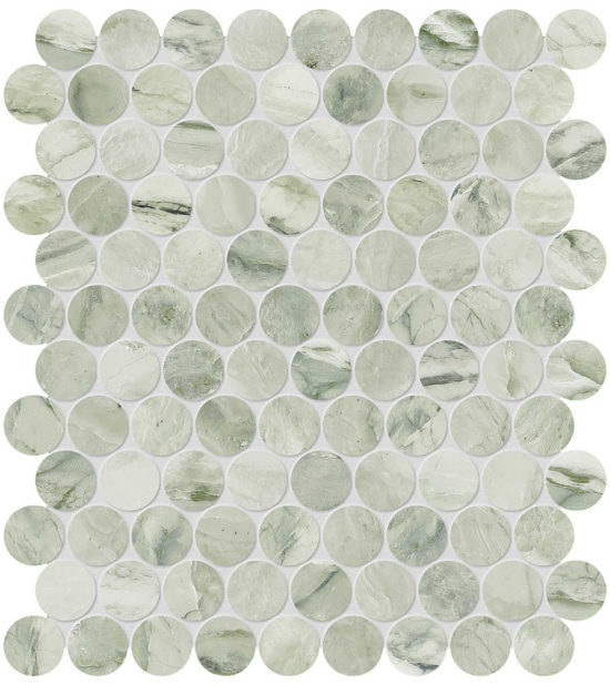 Moscato Argento 1.25 Penny Round Mosaic | Diversity Kitchen Bath & Tile