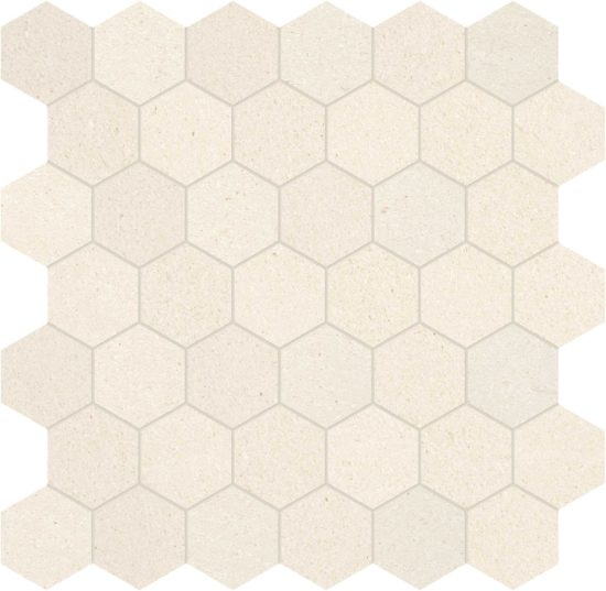 Serene Ivory 2 Hexagon Mosaic