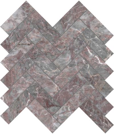 Sereno Burgundy 1.25×4 Herringbone Mosaic