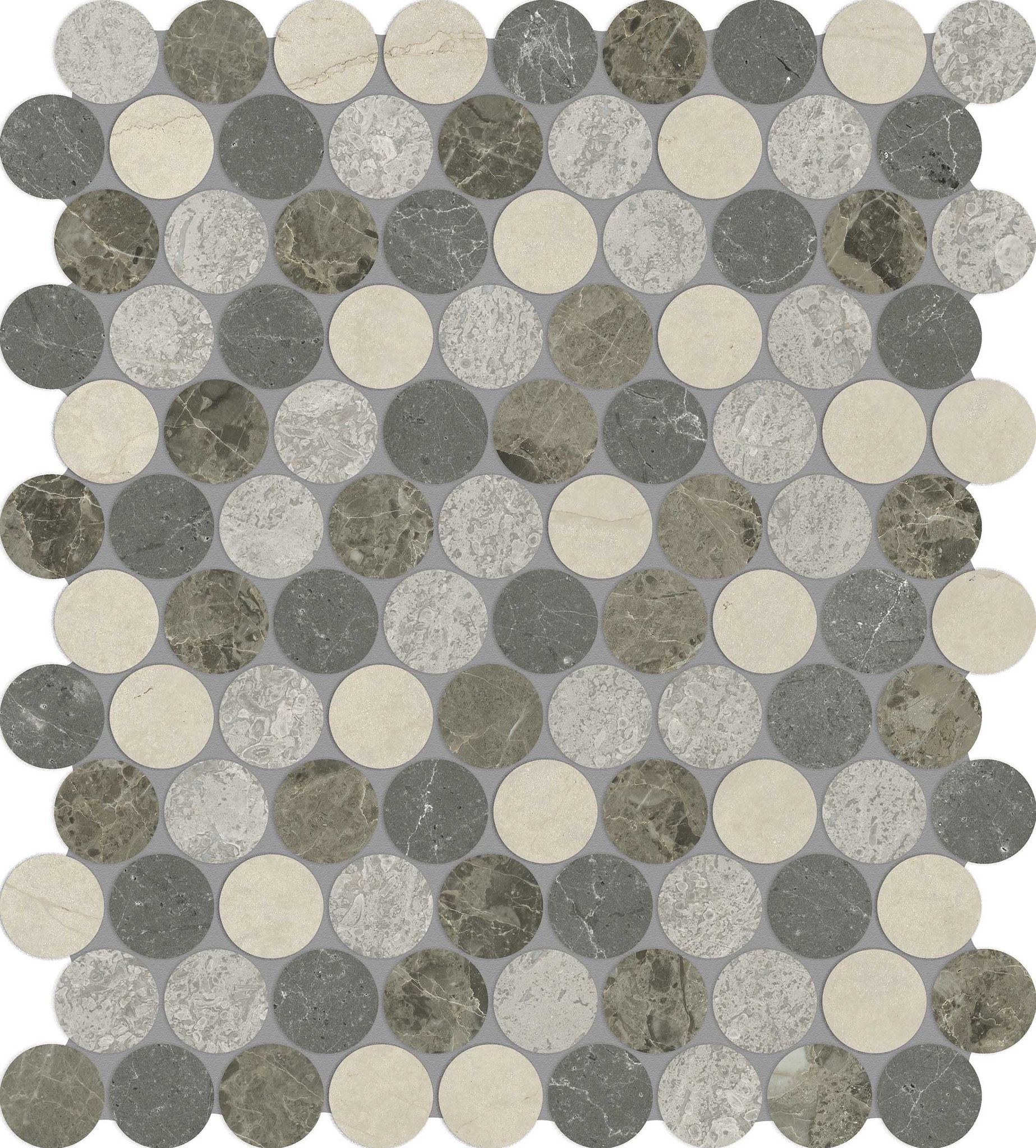 Utopio 1.25  Penny Round Terra  Mosaic | Diversity Kitchen Bath & Tile