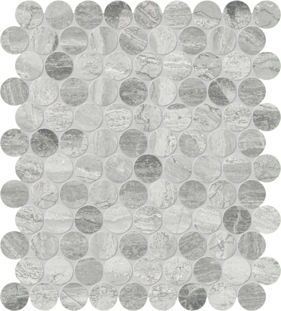 Volcana Notte 1.25 Penny Round Mosaic | Diversity Kitchen Bath & Tile