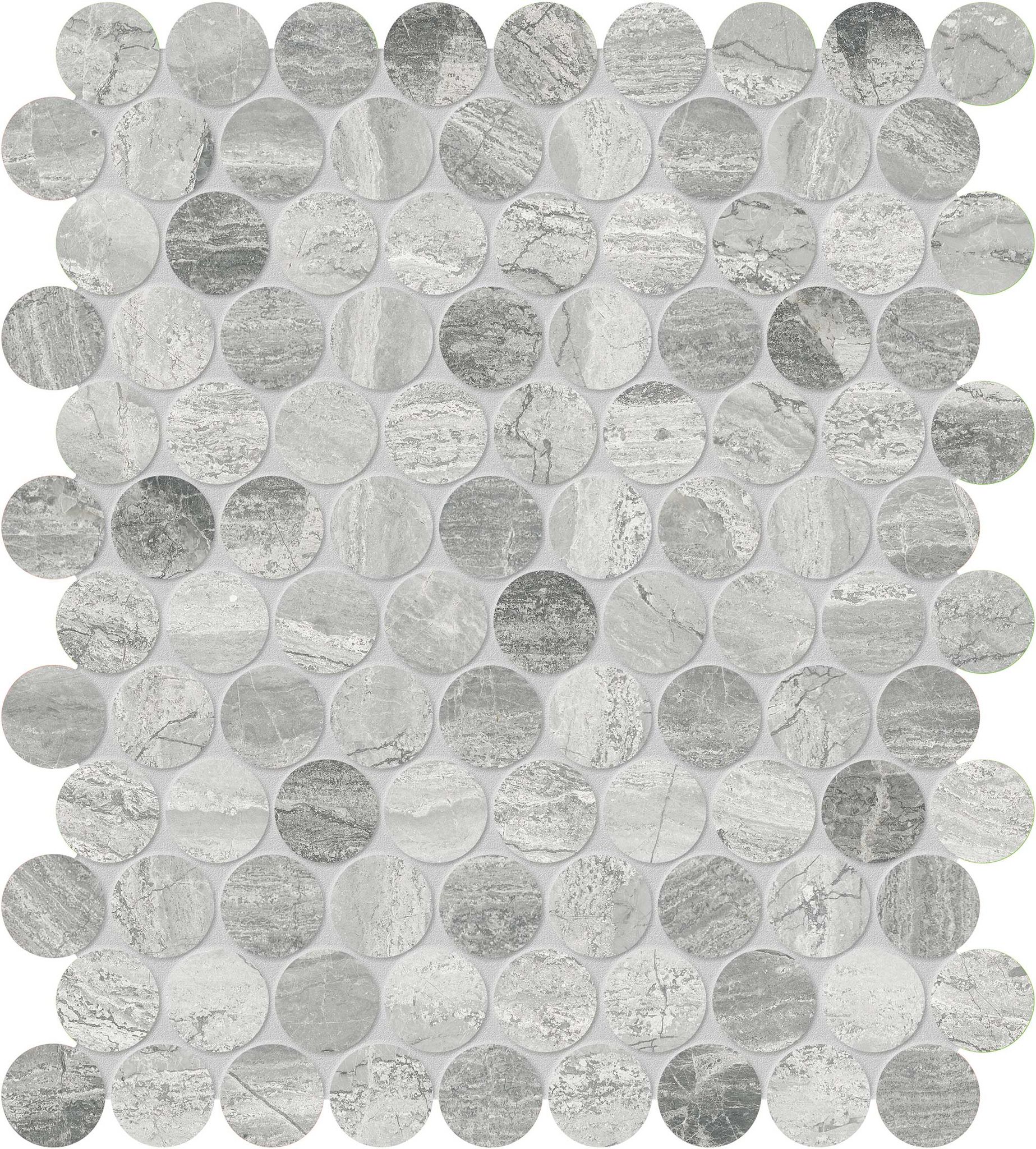 Volcana Notte 1.25 Penny Round Mosaic | Diversity Kitchen Bath & Tile