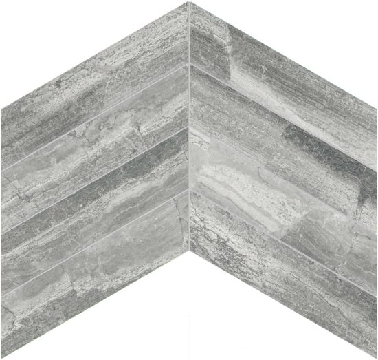 Volcana Notte 2x8.5 Chevron Mosaic | Diversity Kitchen Bath & Tile
