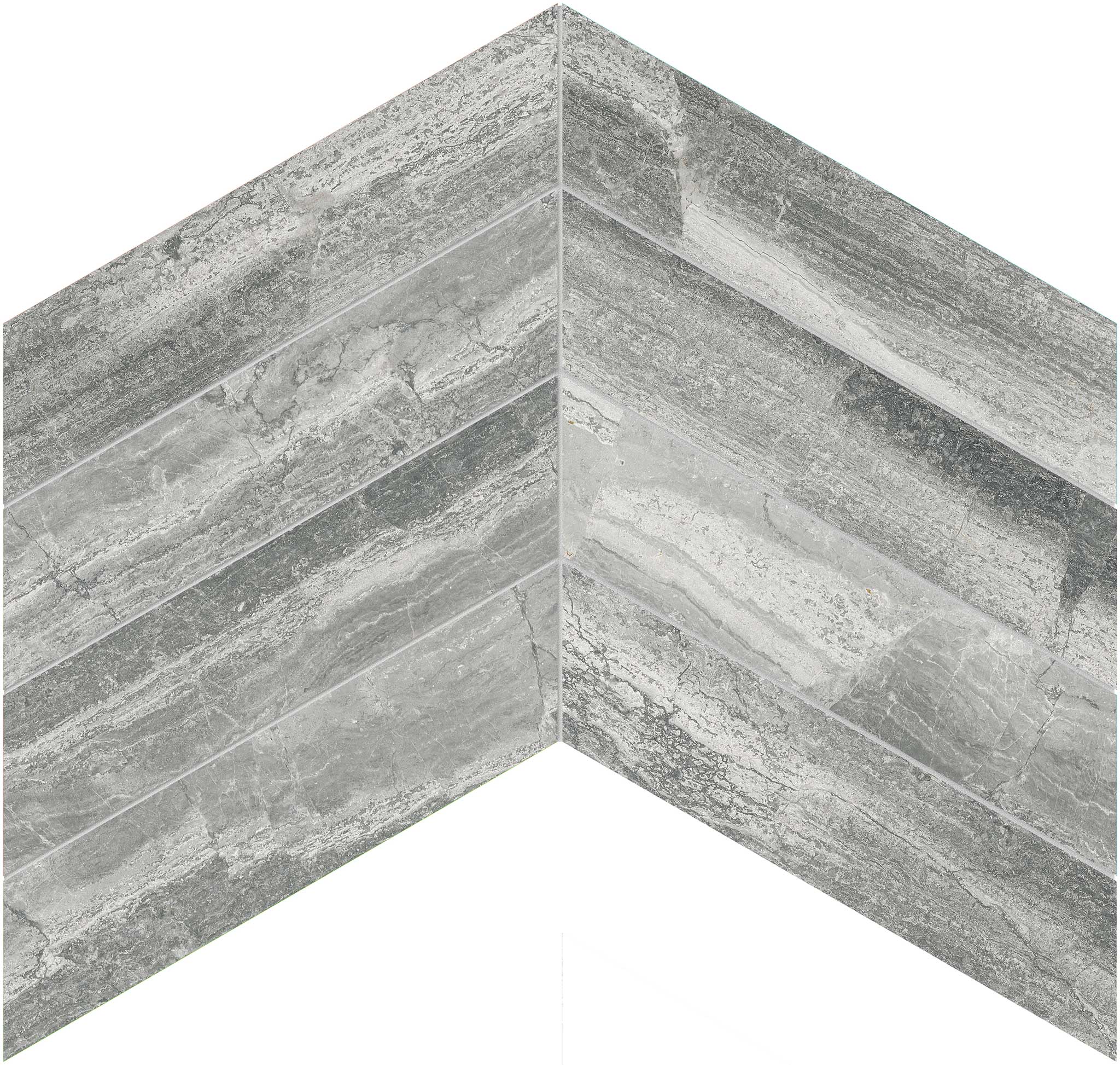 Volcana Notte 2x8.5 Chevron Mosaic | Diversity Kitchen Bath & Tile