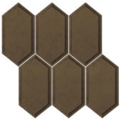 Obsidian Bronze Beveled Hexagon Mosaic | Diversity Kitchen Bath & Tile