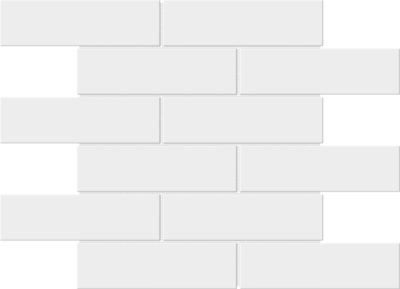 White Brick Pattern Glossy Glazed Ceramic 2″x6″