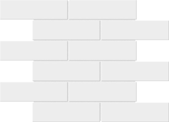 White Brick Pattern Glossy Glazed Ceramic 2″x6″